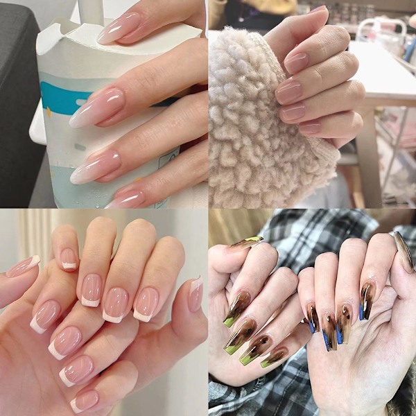 Fantasy Fairy Lös Nagelset med Lim Fransk Konstgjord Färgade Naglar Nagel E5N9 A69 1set