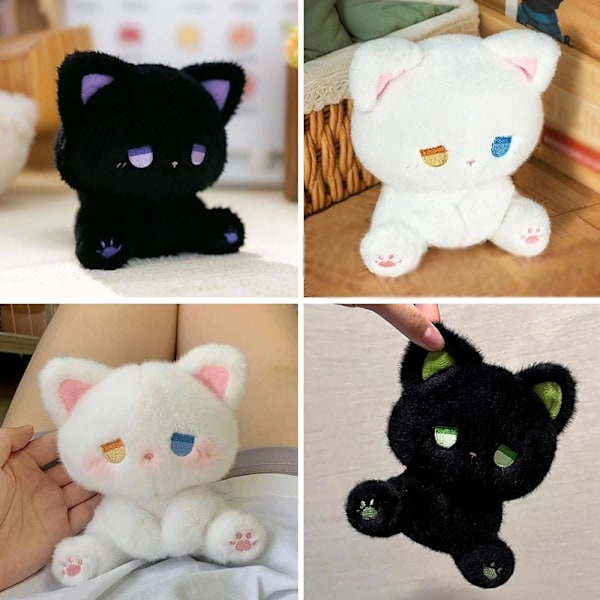 Fashion Emo Kitten Plysch Björn Docka Leksak Tecknad Fluffigt Djur Gosig Samlarobjekt Stoppad T2v1 Golden eyes 1pcs