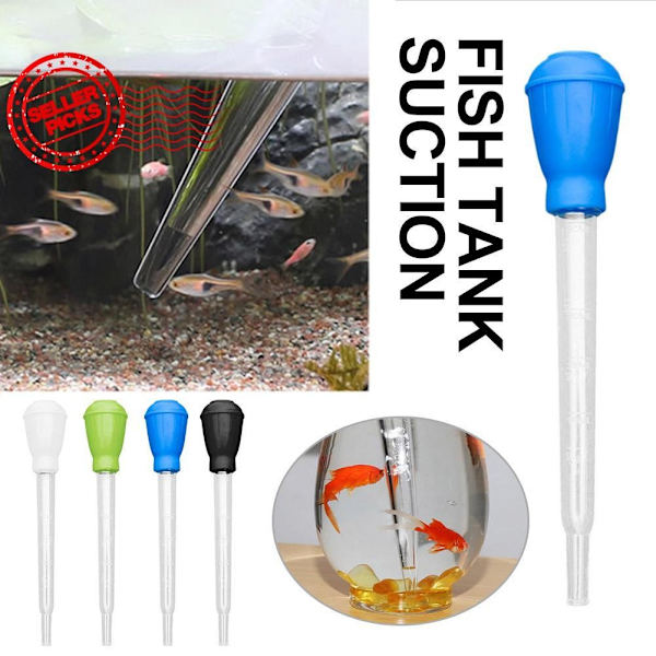 Akvarium Sugkopp Avföringsbytare Vattenbytare Mini Manuell Rengöring Sugare Vatten Fisk W8e1 Black One size