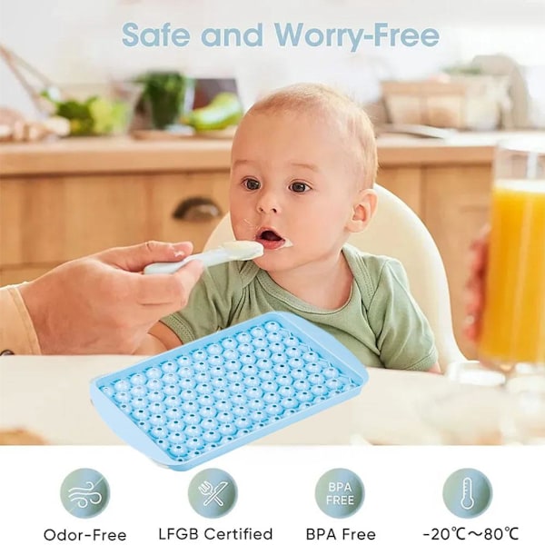 Rund Iskubbricka Med Lock Isboll Maker Form För Frys Med Behållare Mini Cirkel Is W7m6 blue onesize