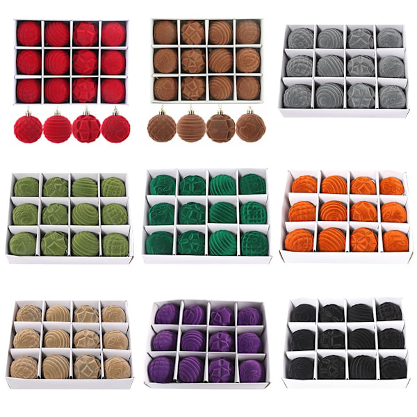 12 st Juldekoration Boll Hängande Hot E5 Red 12pcs
