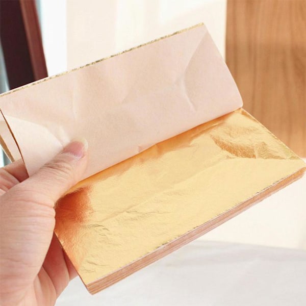 100 ark Dubbel Guld DIY Folie Blad Papper Mat Tårtdekor Hantverk Förgyllning R8S4 silver 100pcs