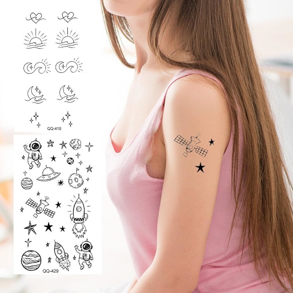 Liten Fräsch Vattentät Tatuering Patch Semi Permanent Och Vattentät Hållbar K1V4 style 2 1pcs