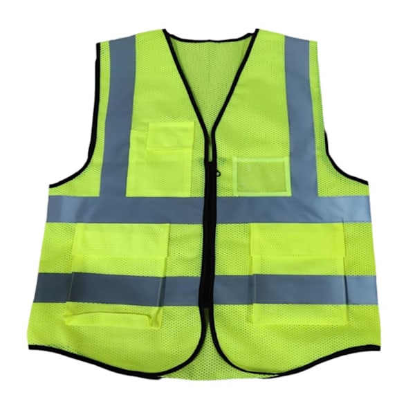 1 st Reflexväst HÖG SYNLIGHET ARBETE VÄST SÄKERHET REFLEKTERANDE I1T2 Fluorescent yellow Mesh fabric