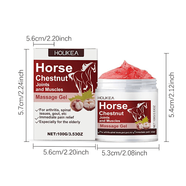 Hästkastanj Gelen för Leder & Muskler Massage 100g/3.53oz Smärtlindring G0O5