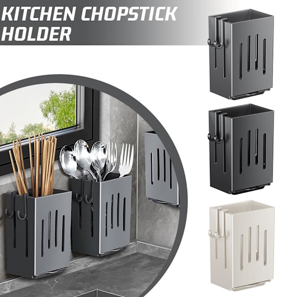 Vägghängd köksredskapshållare avloppsställ bricka hylla förvaring E9C5 P4S2 Grey One size