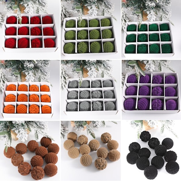 12 st Juldekoration Boll Hängande Hot E5 Red 12pcs