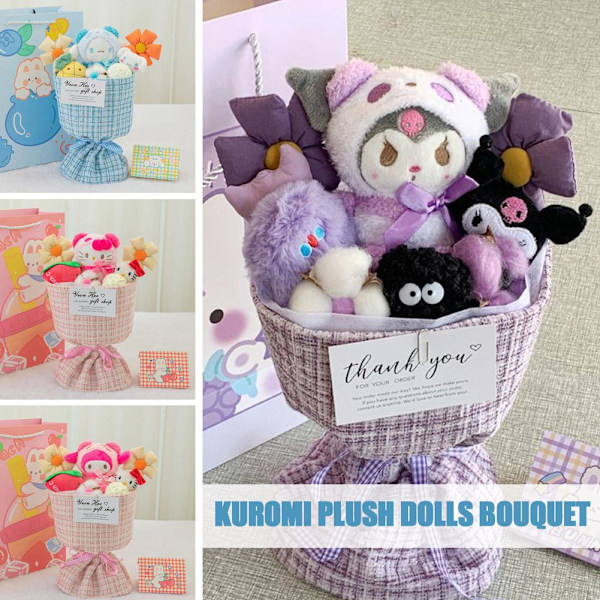 Kuromi Melody Cinnamon Plyschdocka Bukett Leksaker För Alla Hjärtans Dag kuromi one-size
