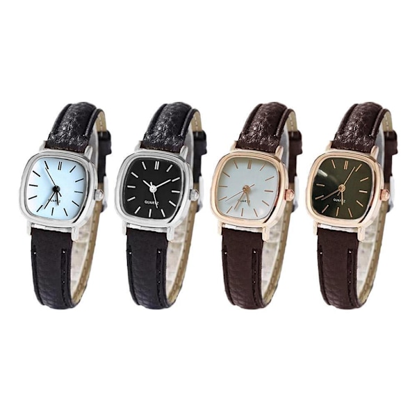 Herr Mode Casual Lyx Läderrem Kvarts Business G3C5 Armbandsur S1F2 Silver White One size