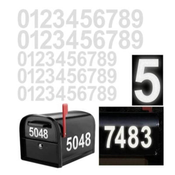3 st. registreringsskylt 0-9 nummer reflekterande osynlig digital klistermärke ₪ Black 3pcs 98*54mm