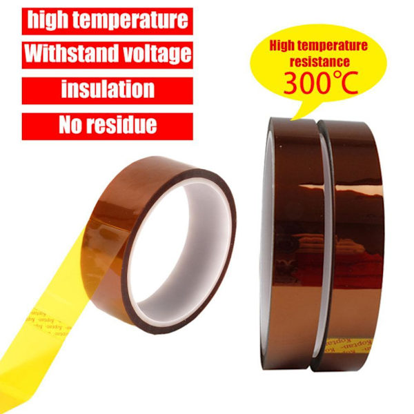 33m Värmebeständig Tejp Kapton BGA Högtemperaturisolering Polyimid `AU. AmberB 10mm*33Y