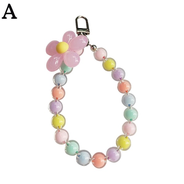 Handledsrem Telefon Lanyard Pärlor Telefonkedja Mobiltelefonrem Mobilkedja J9M4 pink 1set
