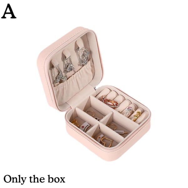 Resefodral Organizer Mini PU Läder Förvaring För Ringar Örhängen Halsband Box Z8B5 white 1PC