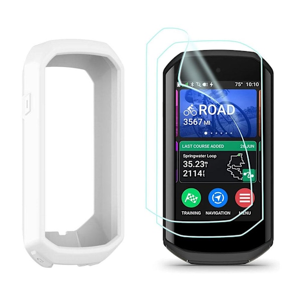 Silikonskydd & Skyddsfilm För Garmin Edge1050 Anti Fall. G2B9 white 1set