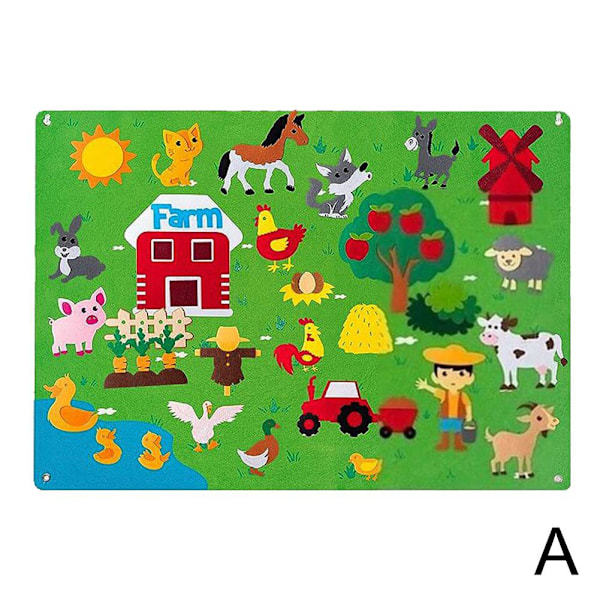 DIY Filtbräda Zoo Undervattensvärld Leksaker Lekbräda HET Pedagogisk T5Y9 zoo 105*75cm