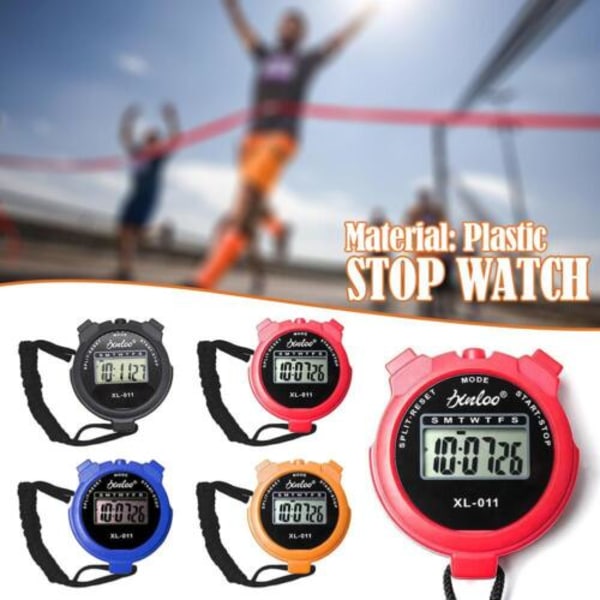 Digital Handhållen Sportstoppur Stoppur Timer Alarmräknare red 1size
