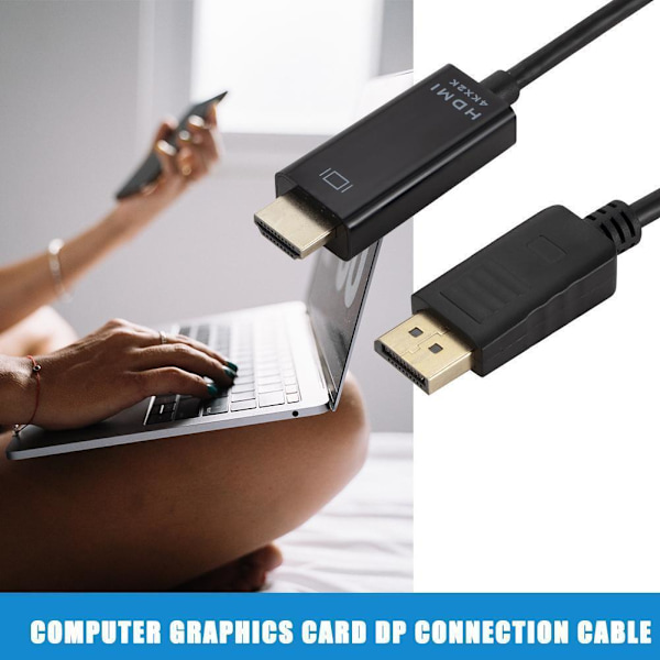 1.8m Kvalitets Display Port Dp Till Hane Lcd PC HD Tv Laptop Adapter Kabel AV V6W9