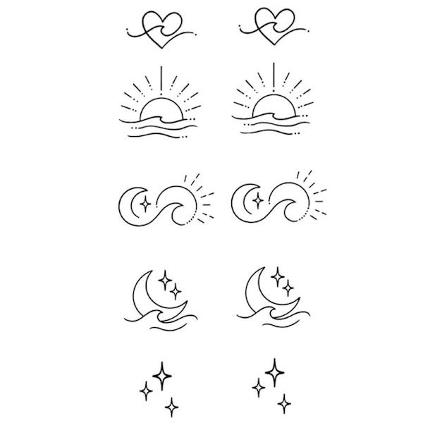 Liten Fräsch Vattentät Tatuering Patch Semi Permanent Och Vattentät Hållbar K1V4 style 3 1pcs