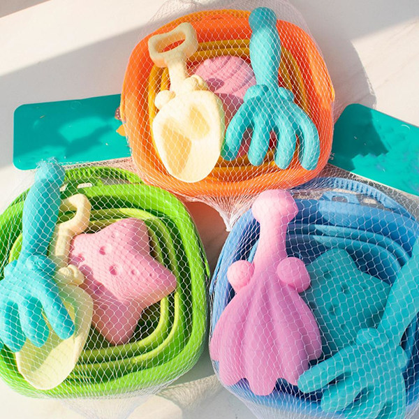 Hopfällbar hink för barn, strandleksaker, baby strandlek, sandgrävning Pink 1set