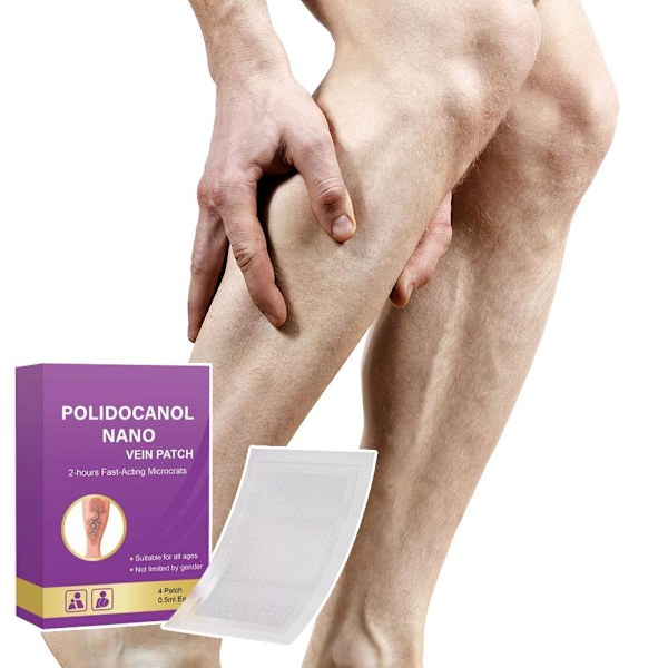 Polidocanol Nano Åderbråcksplåster - 2h Snabbt Verkande Mikronålar purpleA 4pcs