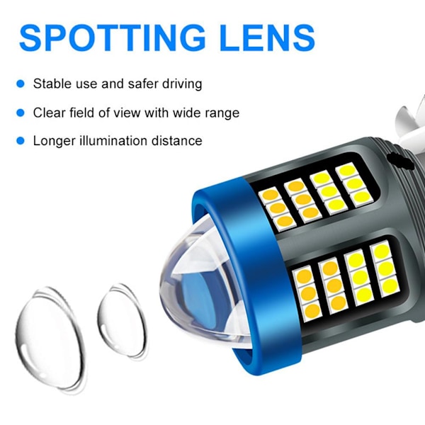 LED Motorcykelstrålkastare H4 BA20D P15D Vit/Gul Ultra Hög Ljusstyrka ◆ C4Y5 White H4 One size