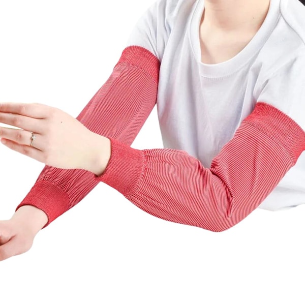 Solskydd Långärmad Dam Herr Ridning Körning Skydd Stretch-stickad Rengöring Arm Hushållsarbete Y7j9 Red 1pair