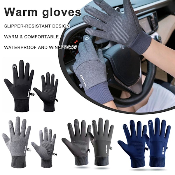 Vinter Varma Handskar Termiska Vindtäta Skidhandskar för Kallt Väder еъ ш' >н I8 J7V7 Dark Gray One size