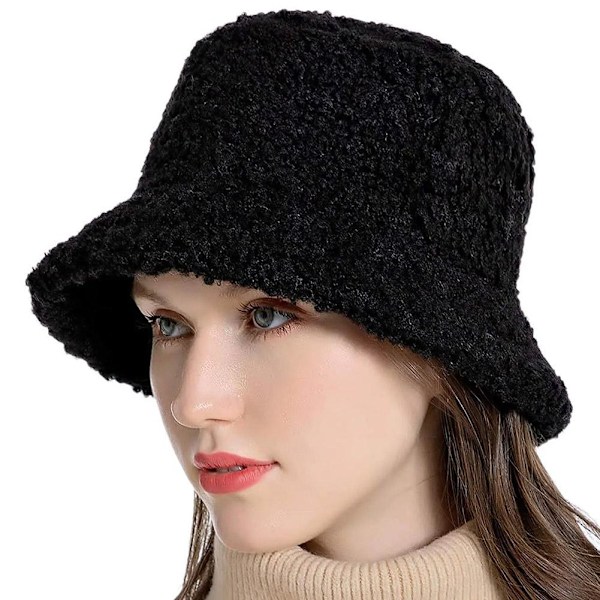 Enfärgad Lammull Fiskarhatt Varm Solhatt Vinter K4A0 White One size