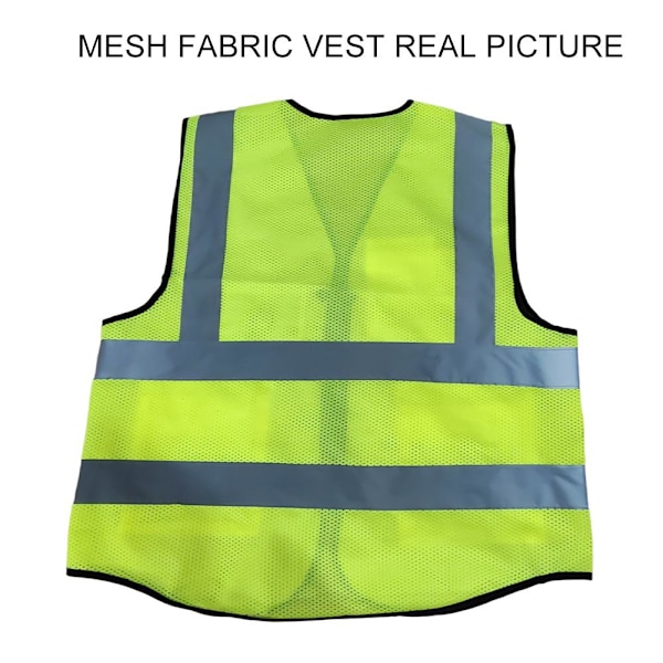 1 st Reflexväst HÖG SYNLIGHET ARBETE VÄST SÄKERHET REFLEKTERANDE I1T2 Fluorescent yellow Mesh fabric
