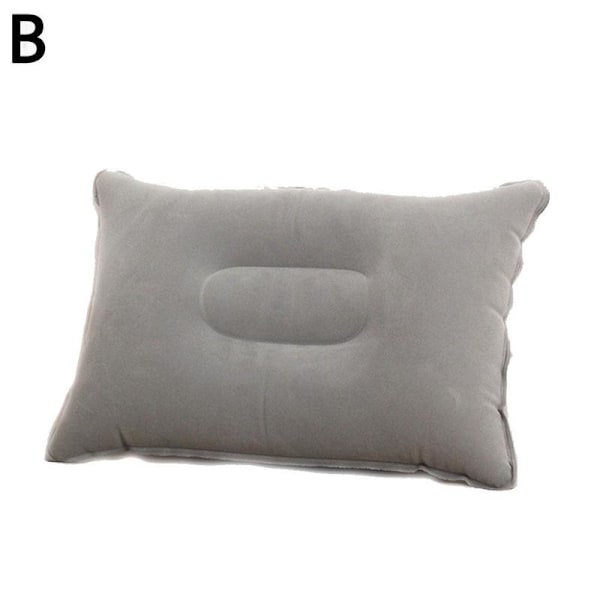 Uppblåsbar PVC och Nylon Kudde Mjuk Blås upp Sov Camping Kudde Ny~ gray One-size
