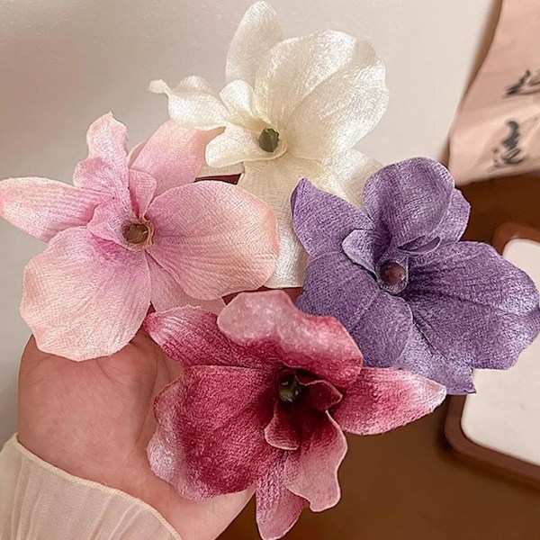 Phalaenopsis Fransk Retro Hårklämma Simuleringsblomma Hårnål P4W1 E1Z7 red 1pcs