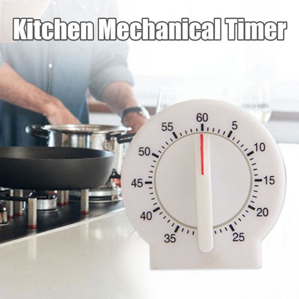 Minut Timer Mekanisk Manuell Matlagnings Timer Urverk varm White 1pcs