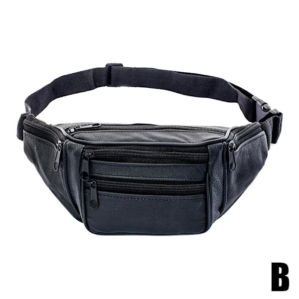 Herr Äkta Läder Clutch Väskor Business Kohud Plånböcker Dragkedja Handväska Skinn Mobilväska Man J8d0 black One-size