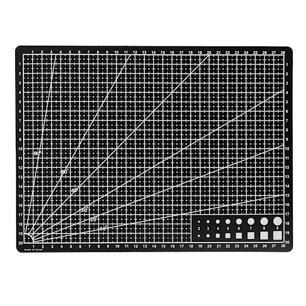 RJSQAQE Självläkande Skärmatta, A3/A4/A5 Roterande Skärmatta Dubbelsidig 5-Lagers Hantverksskärbräda för Tyg Quilting Patchwork Konst Hobby A4 Black 1pc
