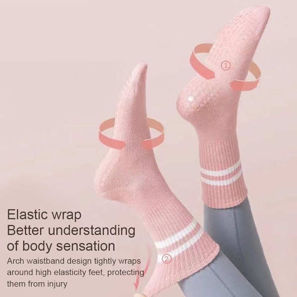 Halkfria Snabbtorkande Strumpor Professionella Halkfria Yogastrumpor Hög Elasticitet Damhoppningsstrumpor pink 35-43EU
