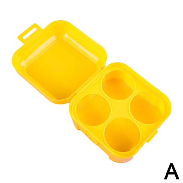 Bärbar 4-facks Äggorganisatör Förvaringslåda Bricka transparent one size