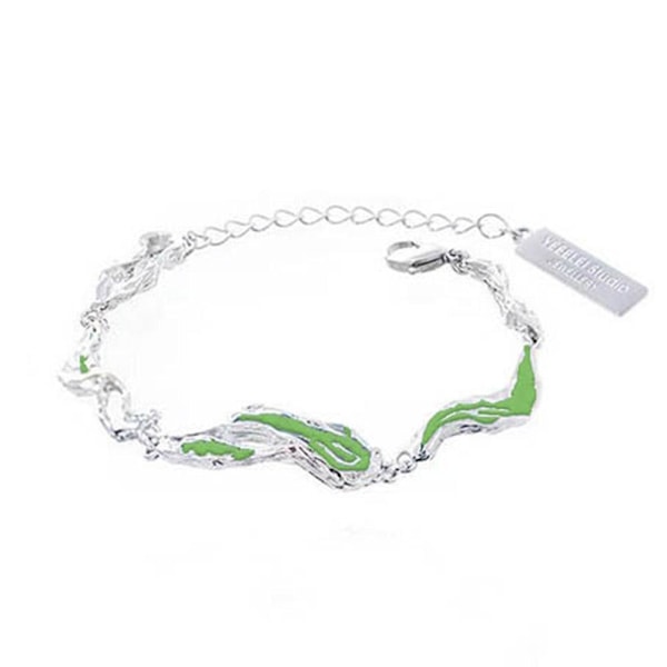 Blå Våg Armband Ring Nisch High-end Design Armband Mode Ring Mångsidigt Par W3J6 C 1pcs