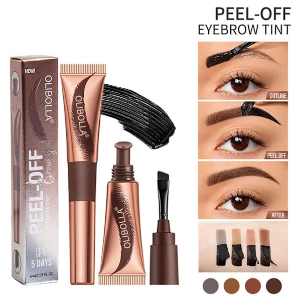Ögonbrynstatuering Peel-Off Tint Gel Brow Easy Långvarig Vattentät❀ RUEEET#3 6ml
