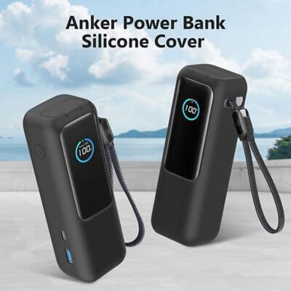 ₪Silikonfodral för Anker Zolo 25000mAh 165W Portabel Power Bank=Skyddande-Fodral Gray 1set
