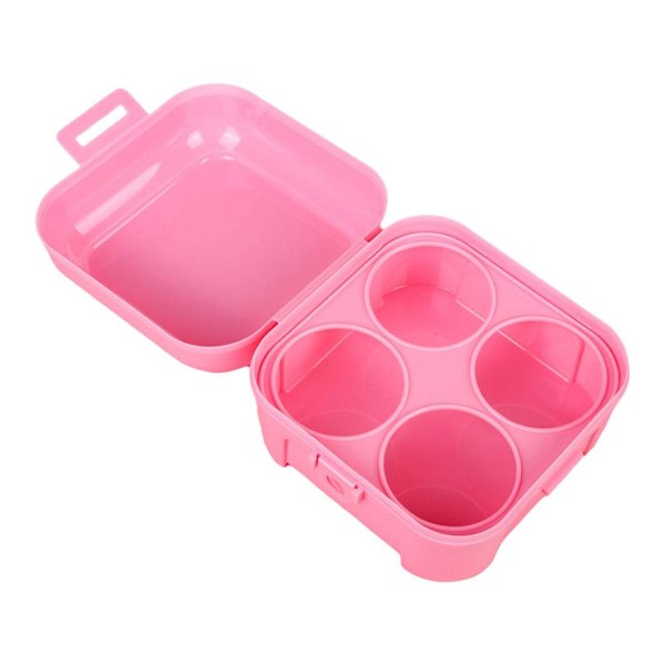 Bärbar 4-facks Äggorganisatör Förvaringslåda Bricka pink one size