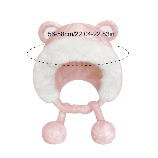 Söt Tvättbjörn Plysch Björn Mössa Dam Vinter Varm Hink Fluffig Mjuk Mössa Öronskydd Mössa A2C3 beige One size