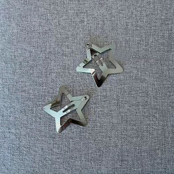 Stjärn Hårklämma Hårnål Metall Femuddig Stjärna Söta Coola Luggar Clipxpcxpy U4S7 sliverA one size 2pcs