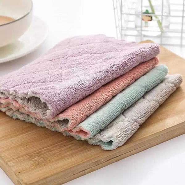 5x Kök Rengöring Vattenabsorberande Disktrasor Dubbelsidig Disk UK green gray 15*25cm 5pcs