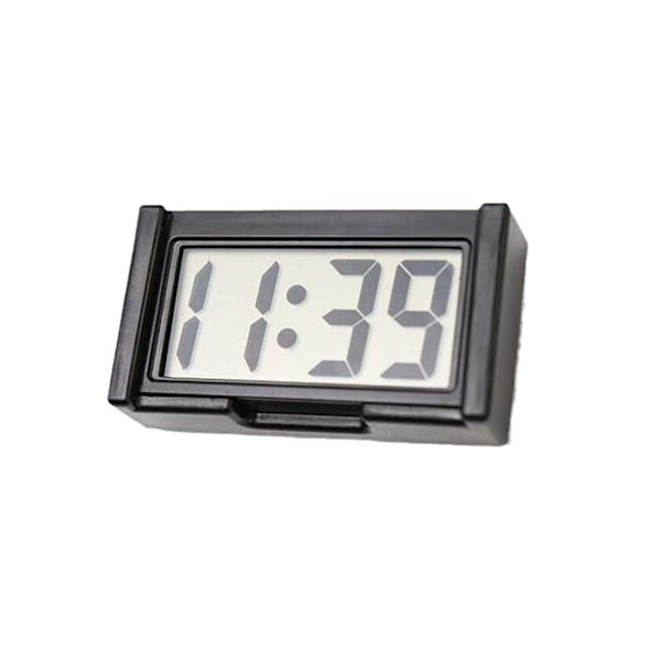 Digital bilklocka för instrumentbräda - Liten LED-klocka självhäftande mini-klocka för fordon Black One size