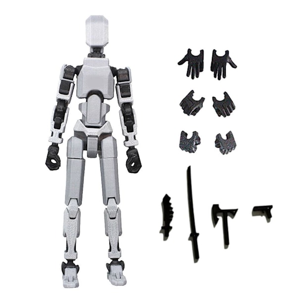 3D-utskrift DIY Pussel Dekompression Lyckliga 13 Full Leksak Mobil Soldat Block Docka Byggled G5e9 white one-size