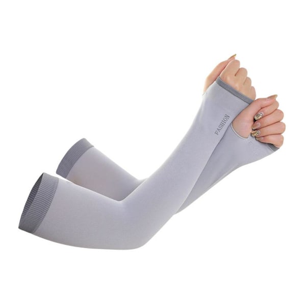 1 par UV-skydd Kylande Arm Sleeves Halkfria Is Silke Armskydd för. grey 1size