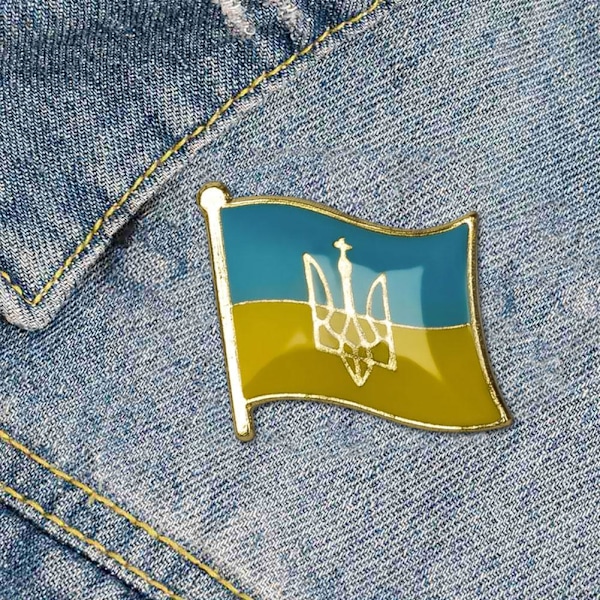 6X UKRAINA FLAGGA MÄRKE PIN BROOCH SLAG REPLIKERA UKRAINSKA STÖD broochA One-size 10pcs