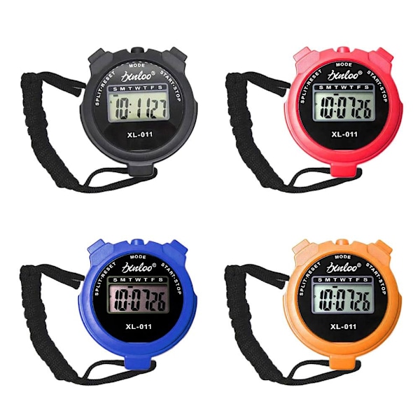 Digital Handhållen Sportstoppur Stoppur Timer Alarmräknare red 1size