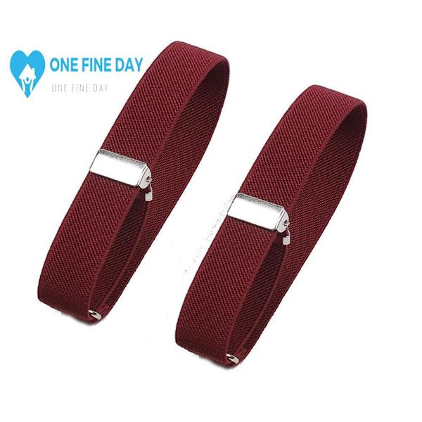 Herr Business Elastisk Justerbar Skjortärmshållare Armband Ärmhållare Rem A9 wine red One-size