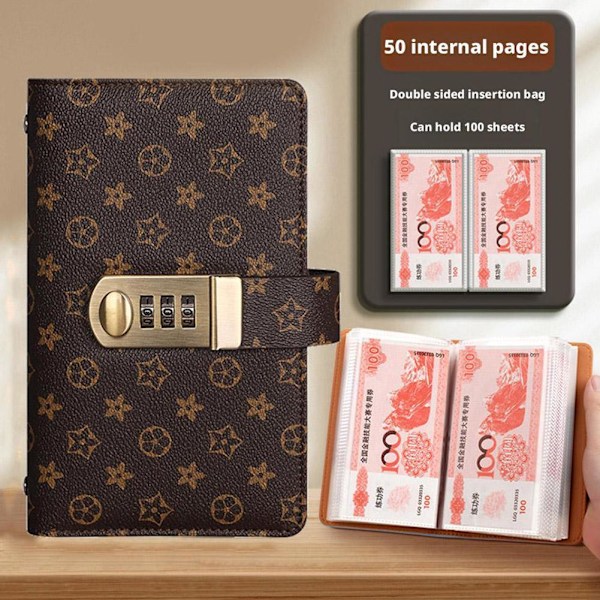 Hemlig Magisk Lås Läderbok För Att Spara Kontanter Och Värdesaker Pengabox Automatisk Alkan Ya Mini Y8c7 khaki One size